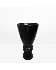 - VASE FLEUR NOIR BRILLANT - 